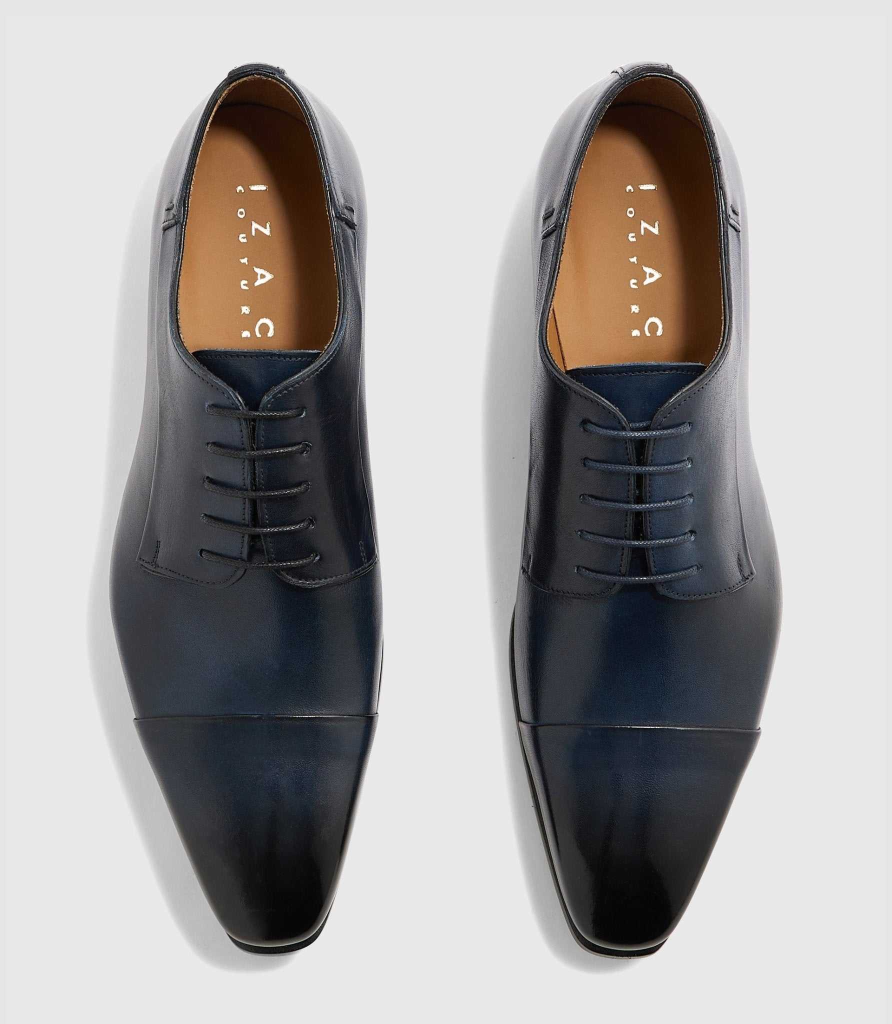 Derby en cuir marine "Elvio" - Image 4