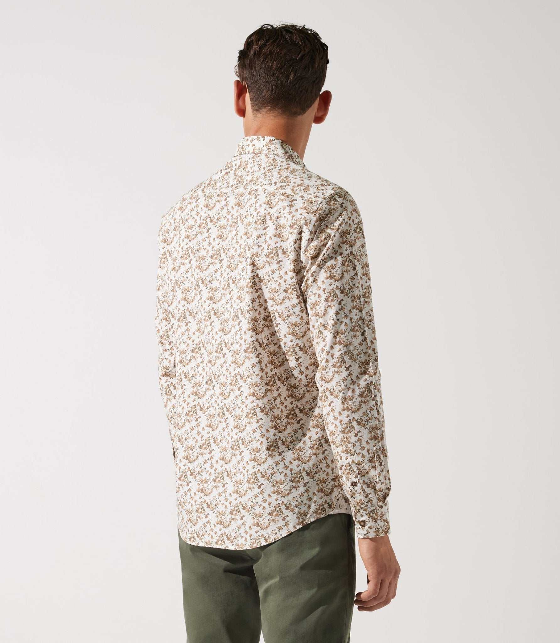 Chemise droite à imprimé floral kaki JACKI - Image 3