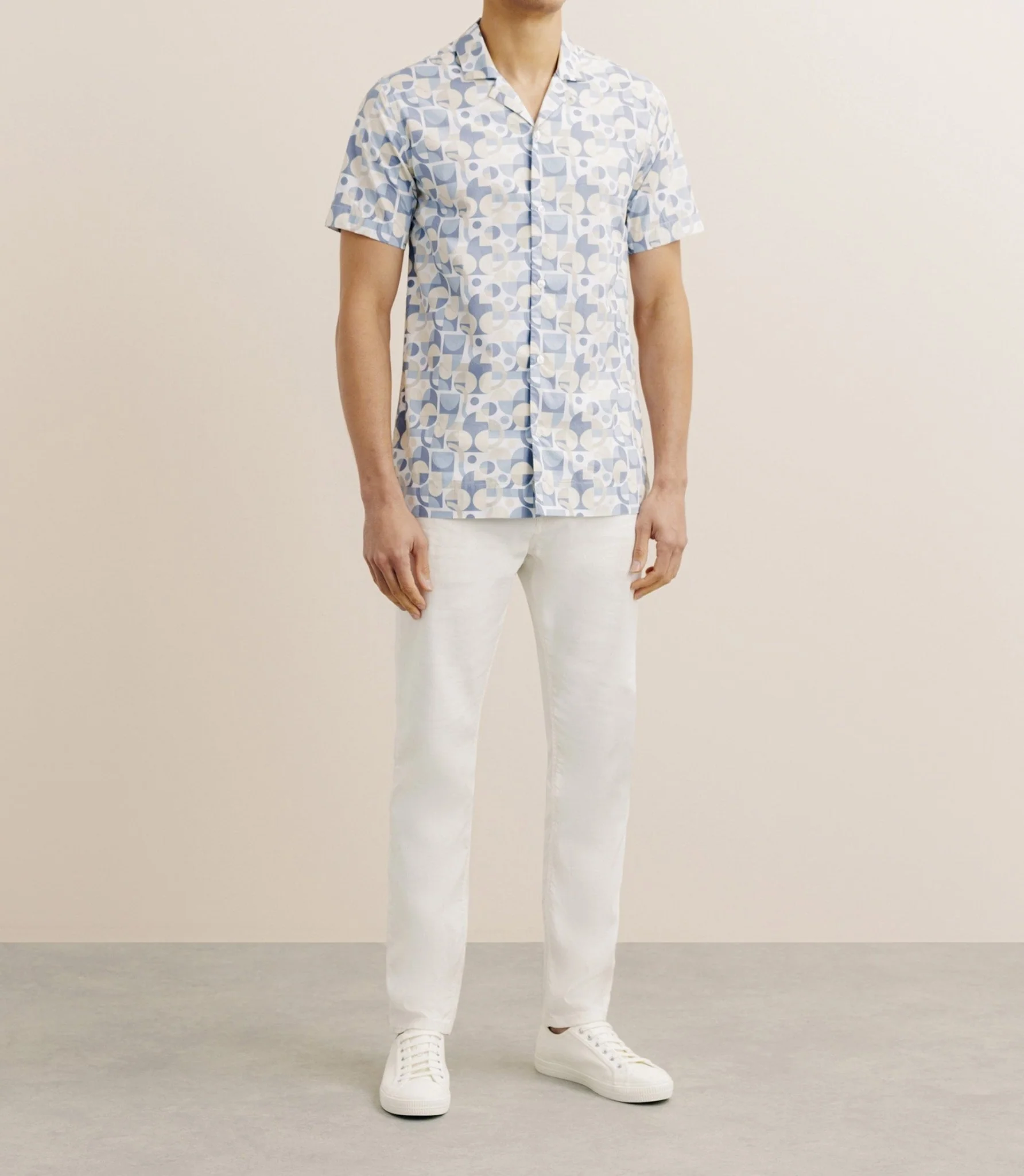 Chemise droite manches courtes bleue - Image 4