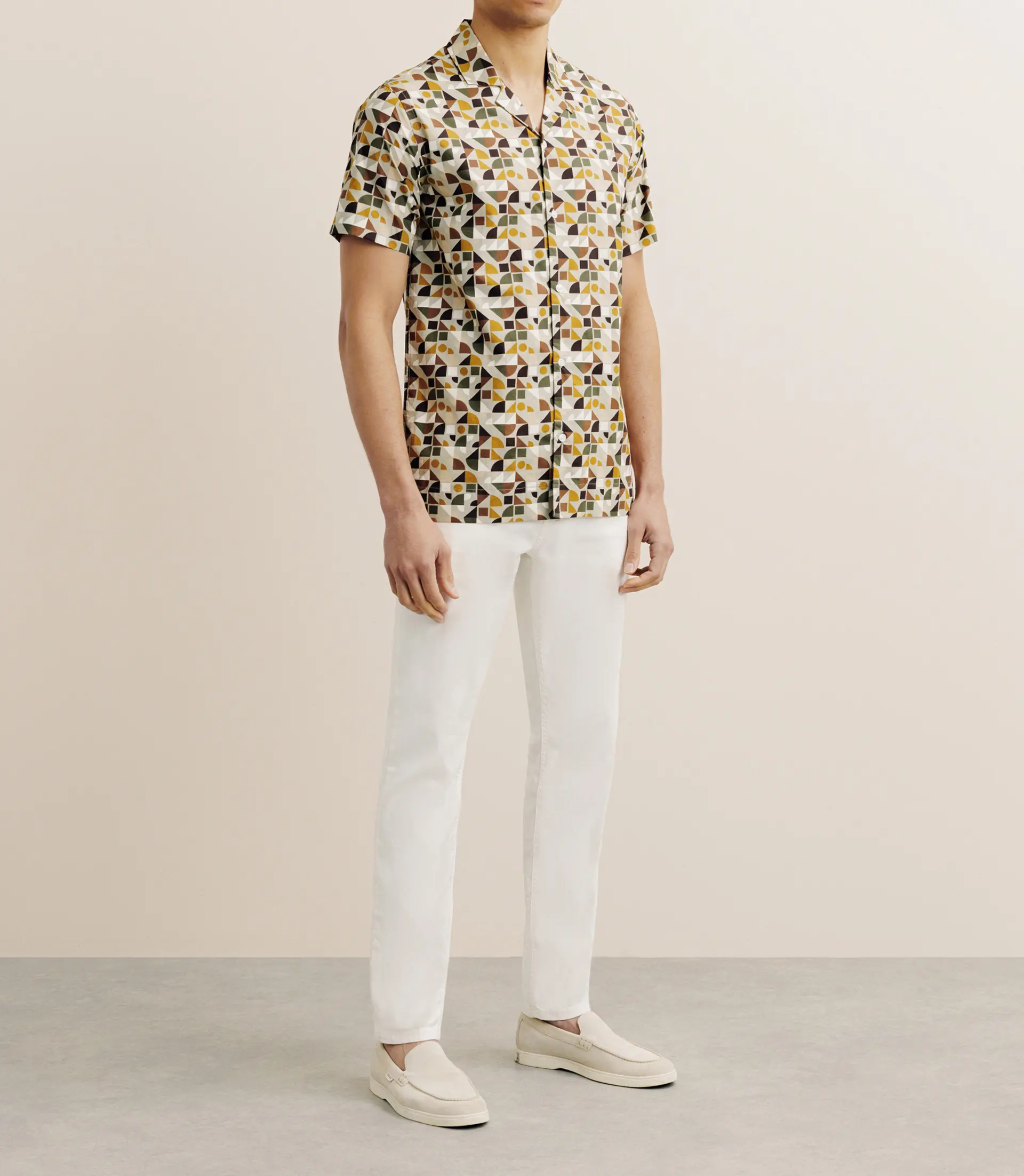 Chemise imprimée beige - Image 3