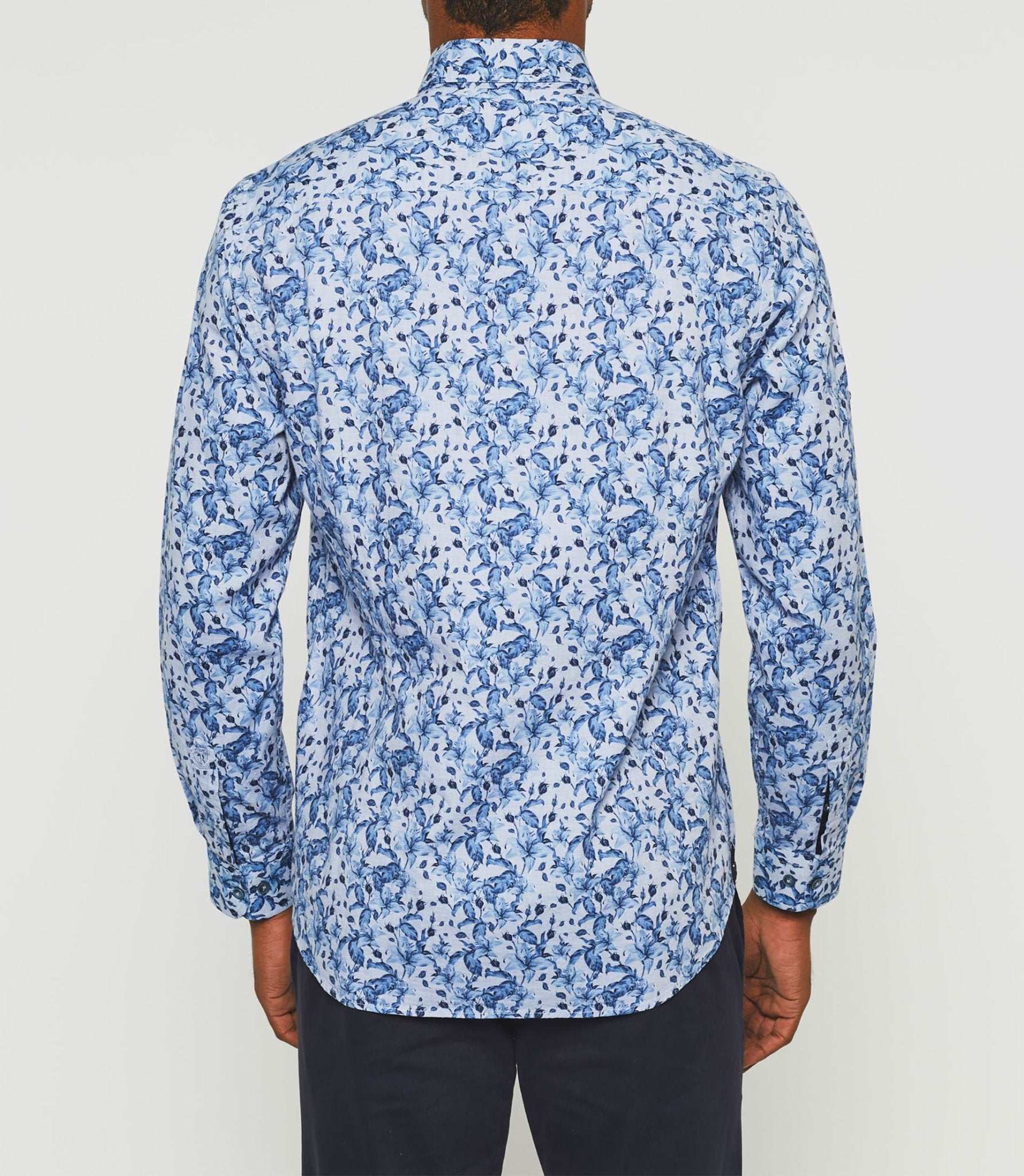 Chemise casual à imprimé bleu "Kiti" - Image 4