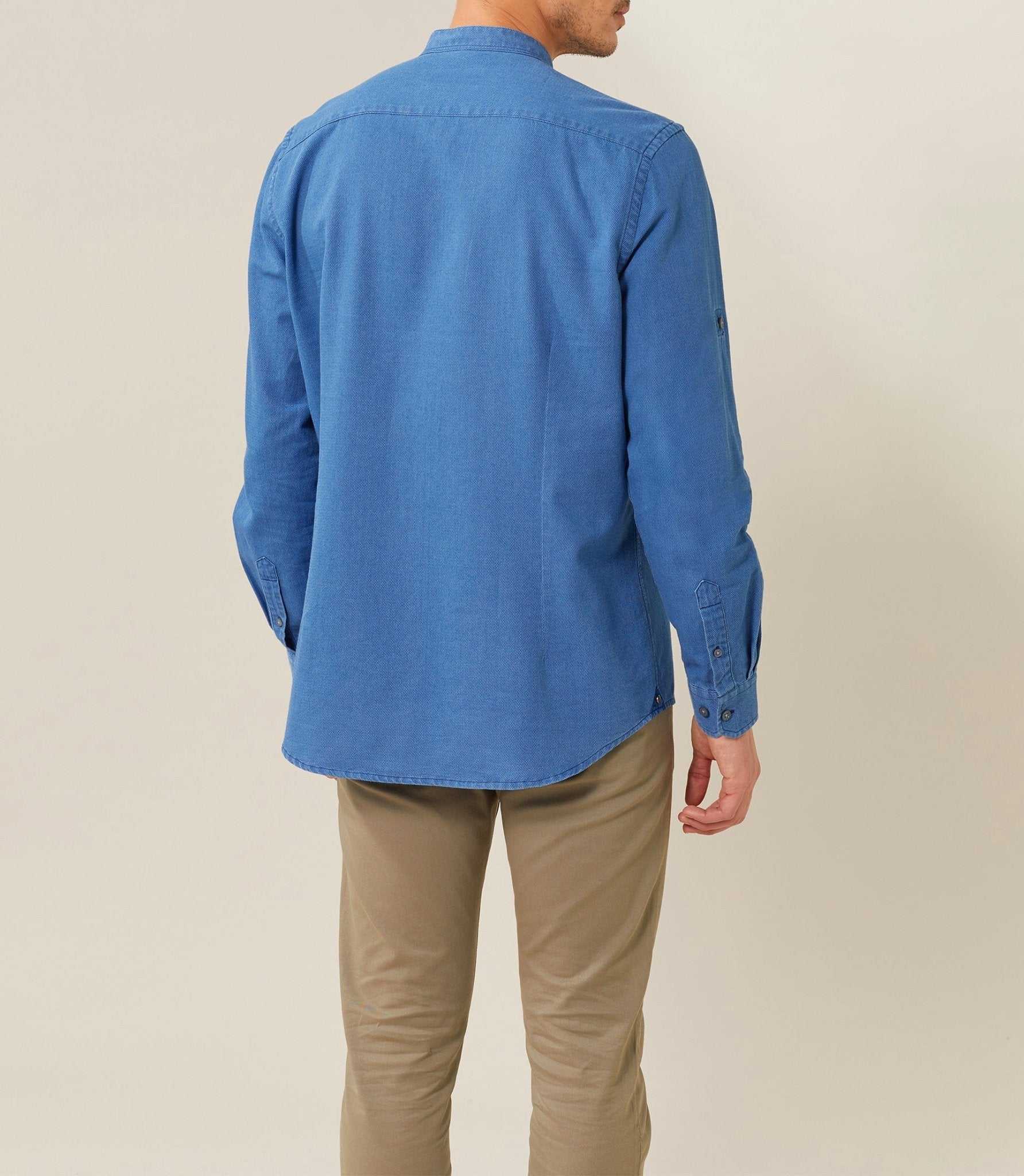 Chemise casual indigo "Tardif" - Image 3