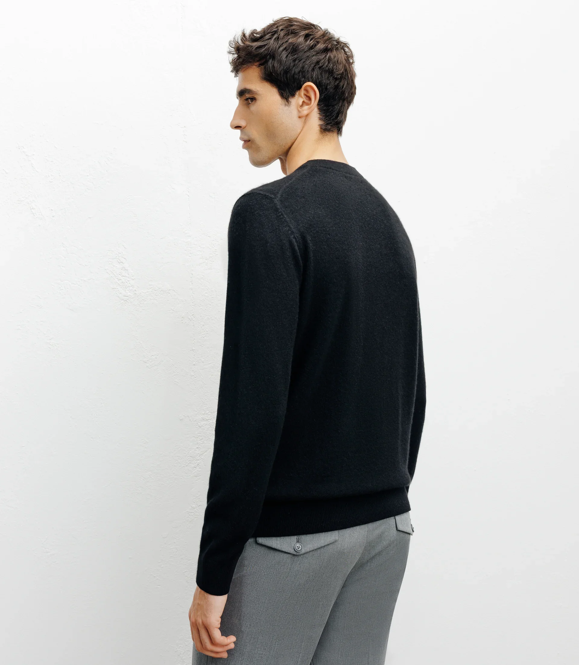 Pull col rond 100% cachemire noir - Image 4