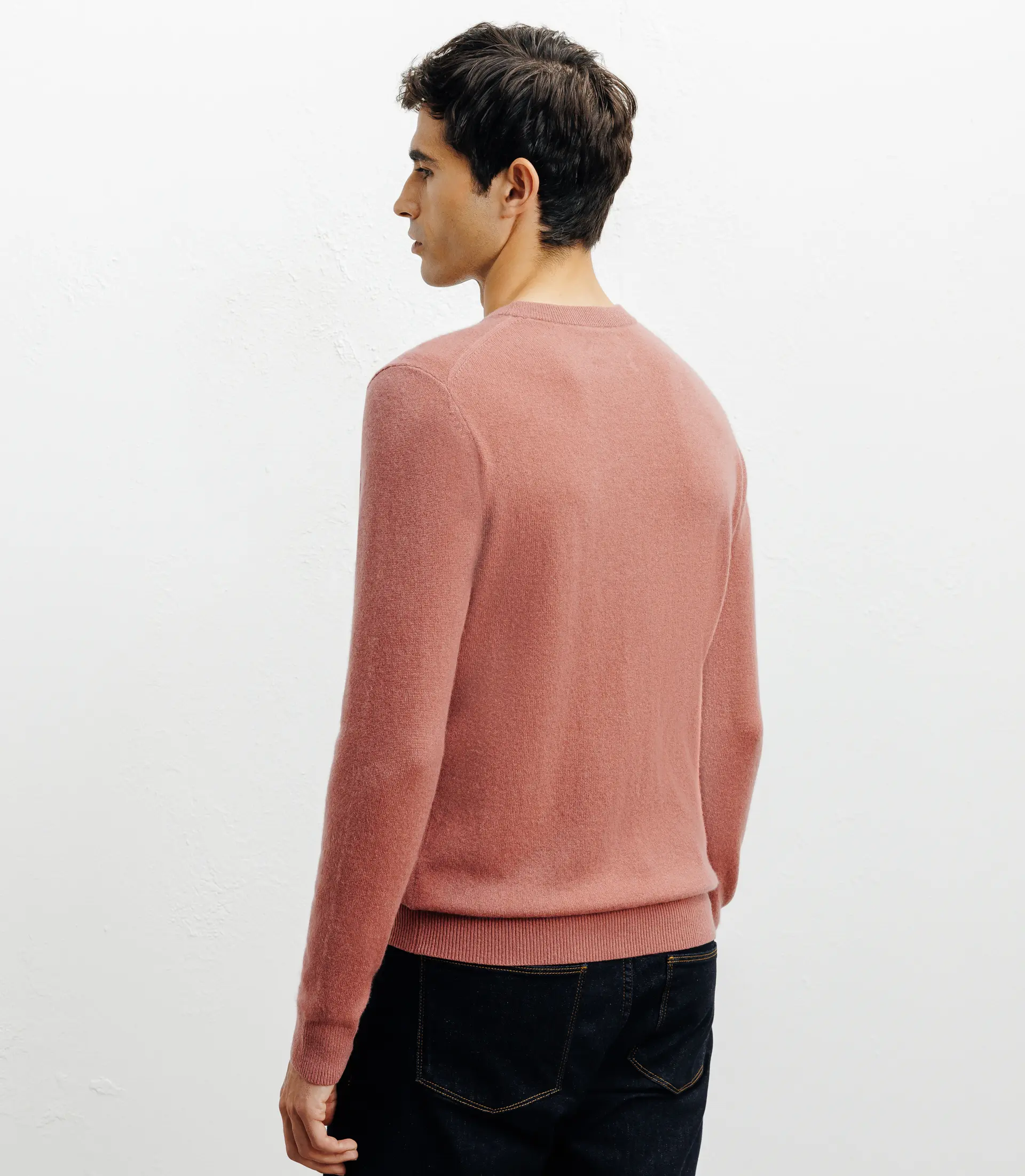 Pull col rond 100% cachemire rose - Image 3