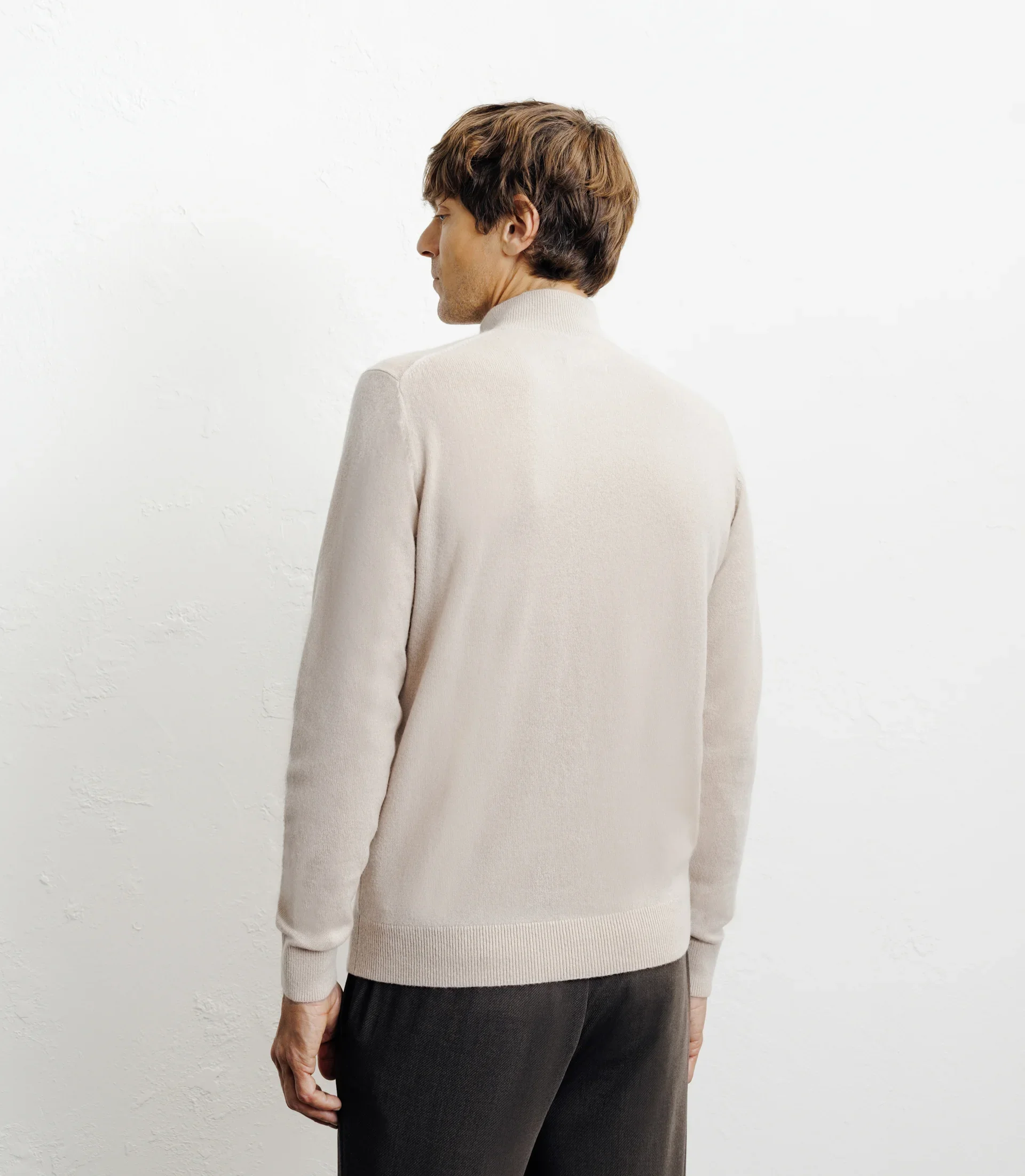 Pull col montant 100% cachemire beige - Image 4