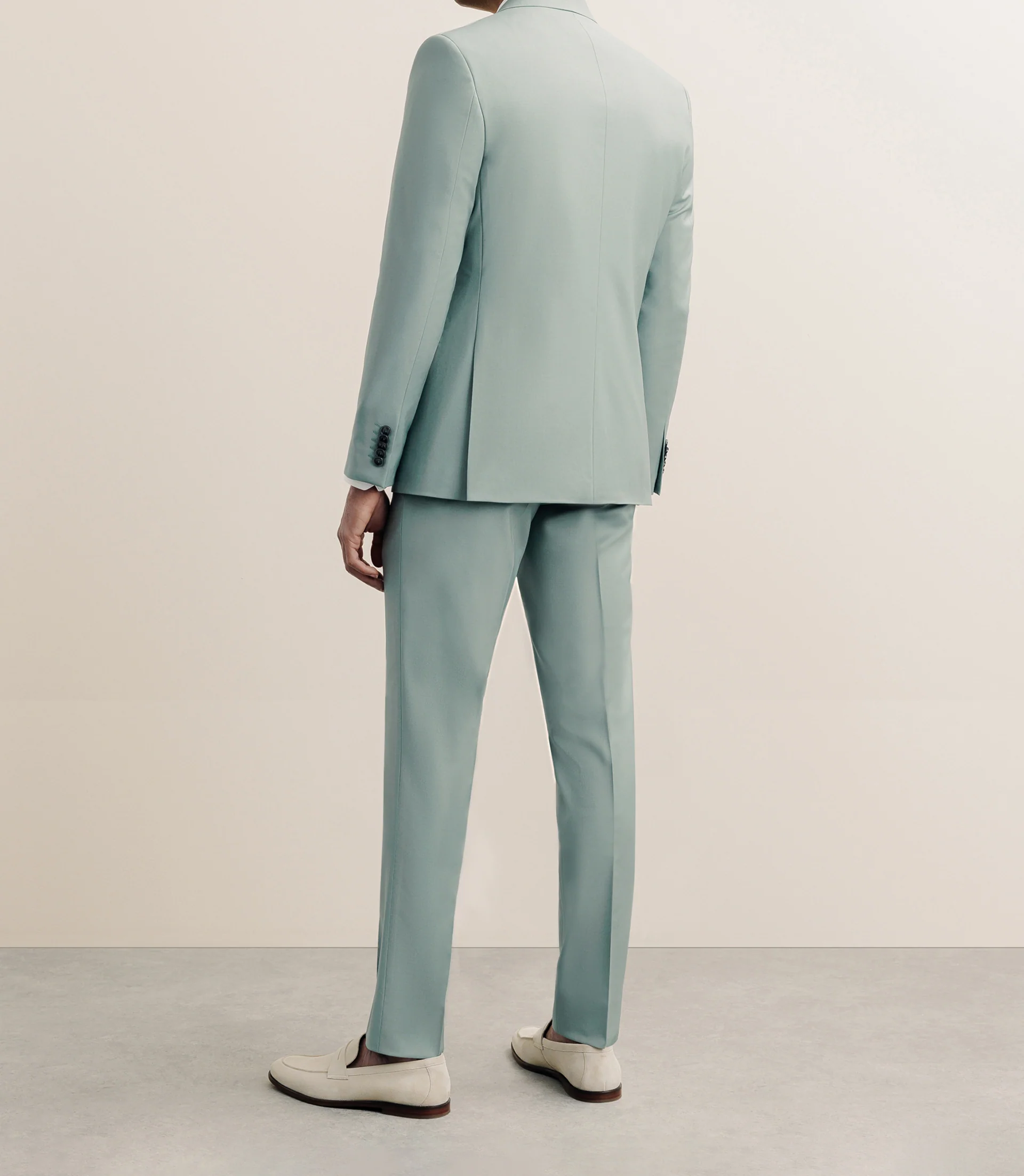 Costume 2 boutons laine majoritaire vert clair - Image 4