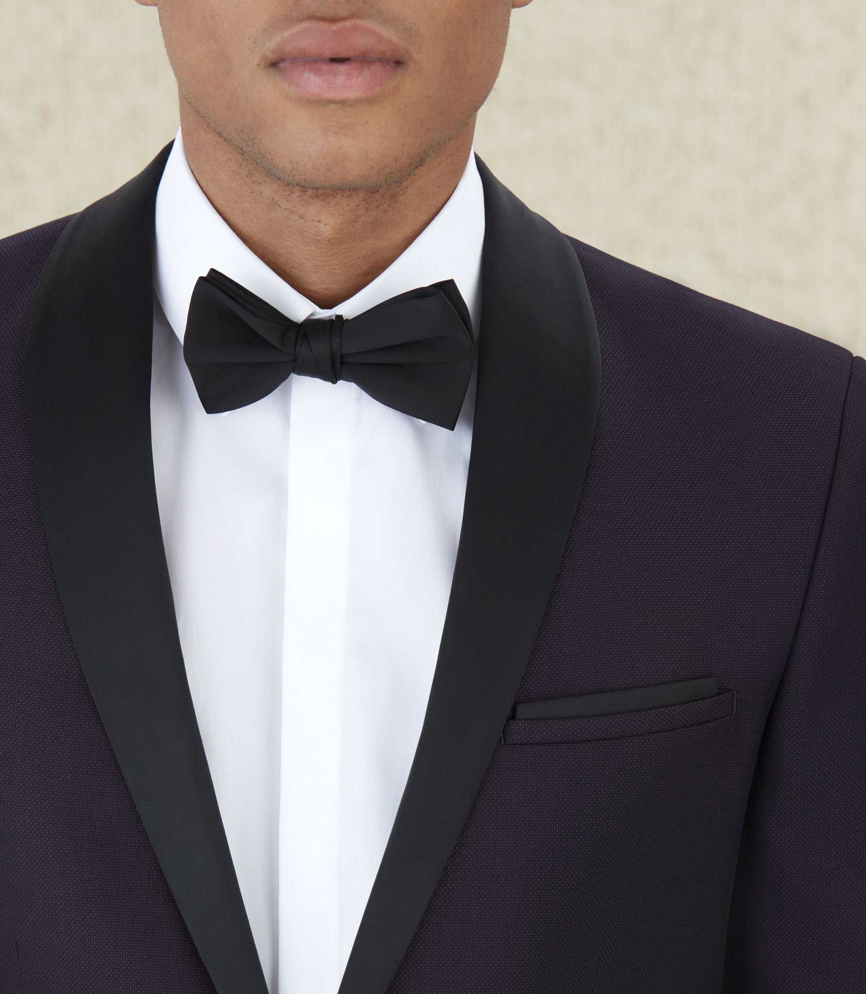 Costume cérémonie col châle bordeaux "Arpege" - Image 3