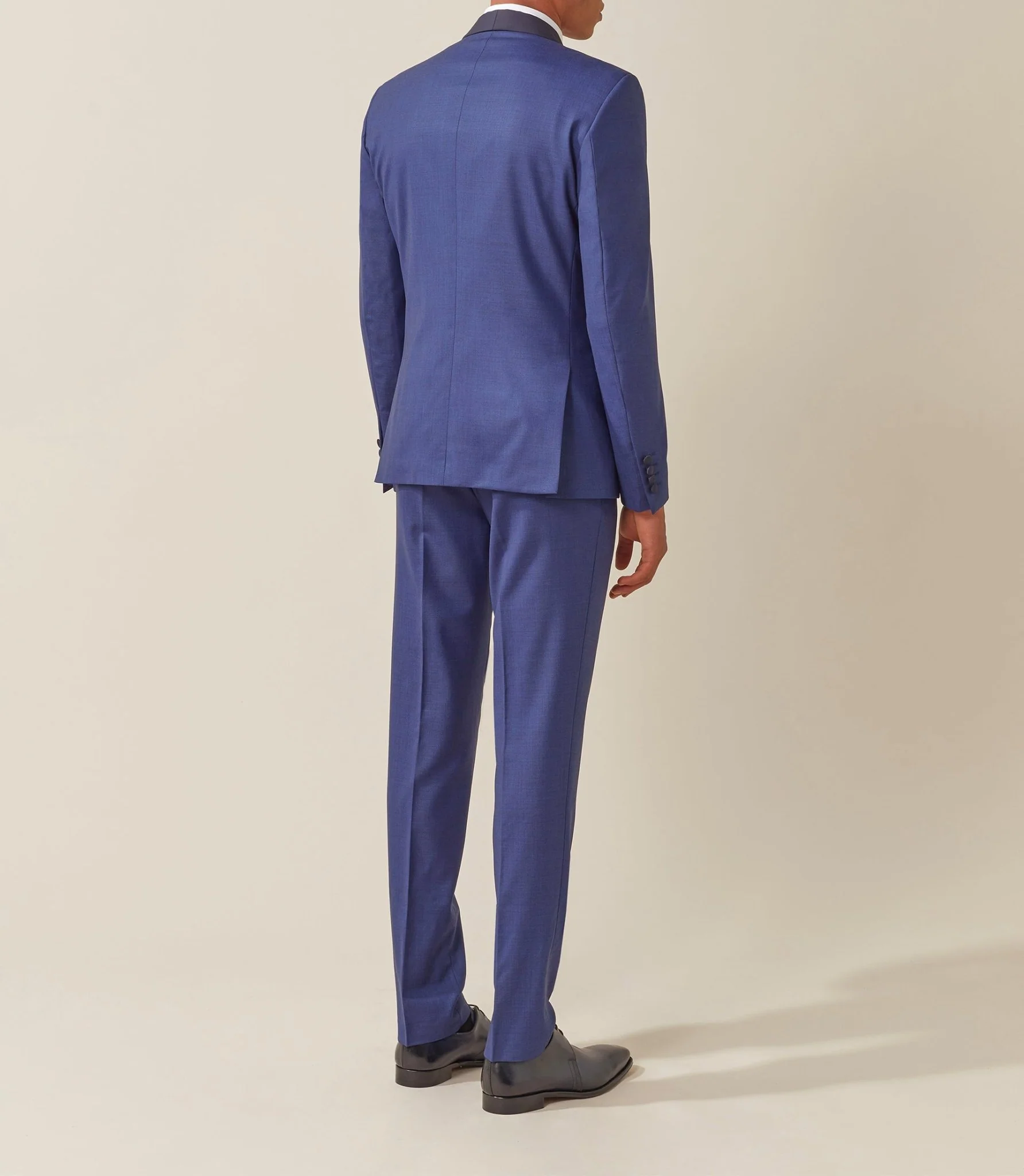 Costume de cérémonie laine bleu col châle "Feri" - Image 6