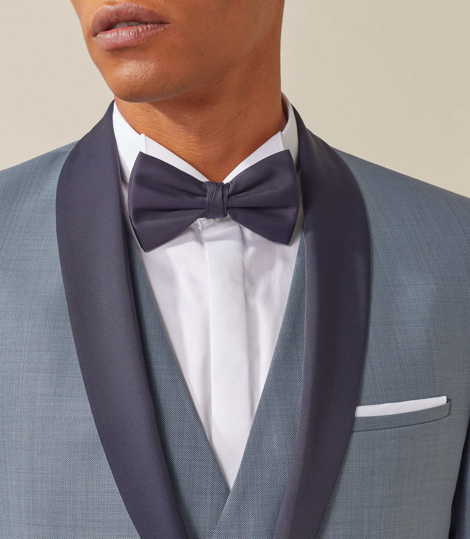 Costume de cérémonie laine gris col châle "Feri" - Image 4