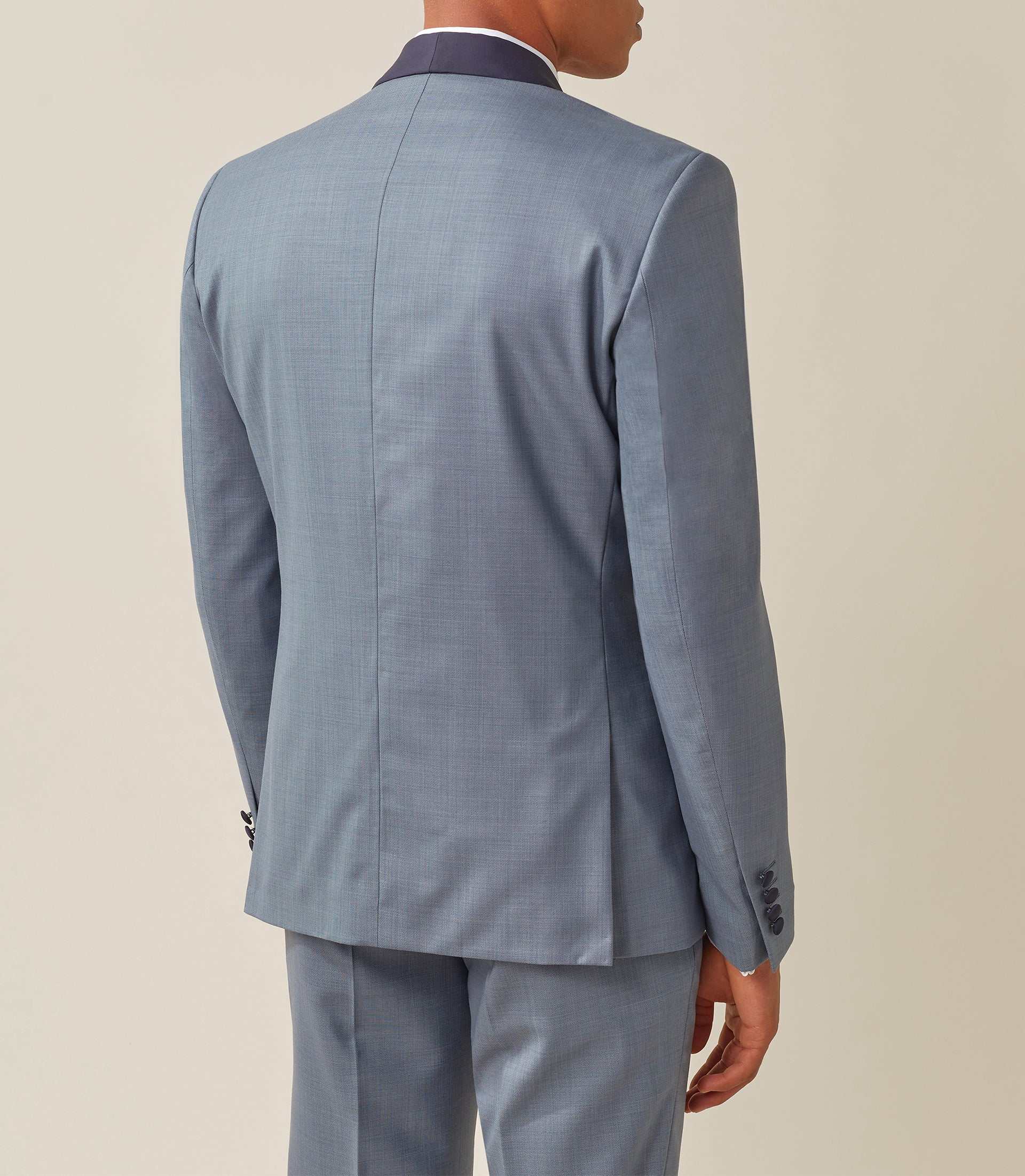 Costume de cérémonie laine gris col châle "Feri" - Image 7