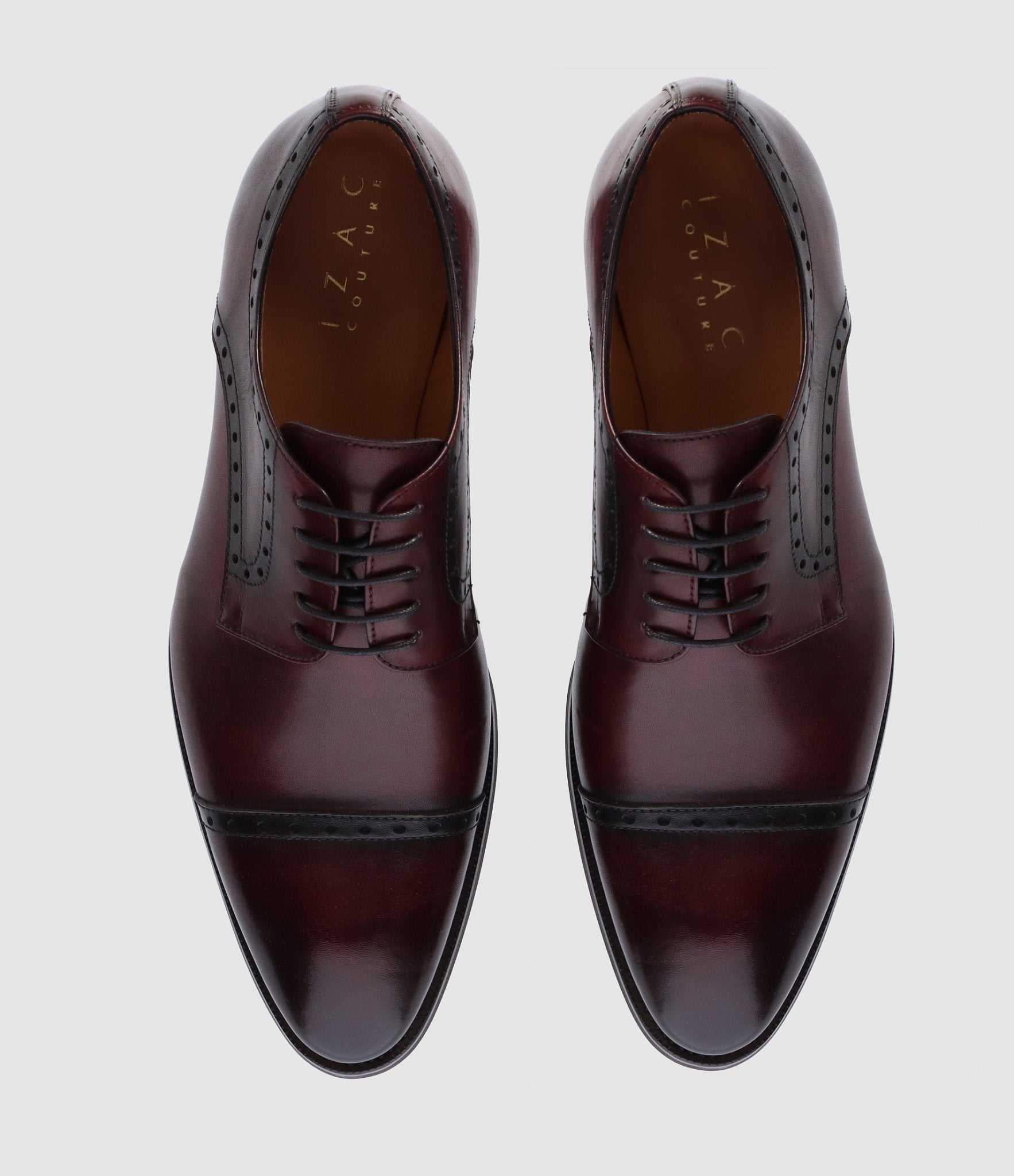 Derby couture en cuir bordeaux OCTAVE - Image 5