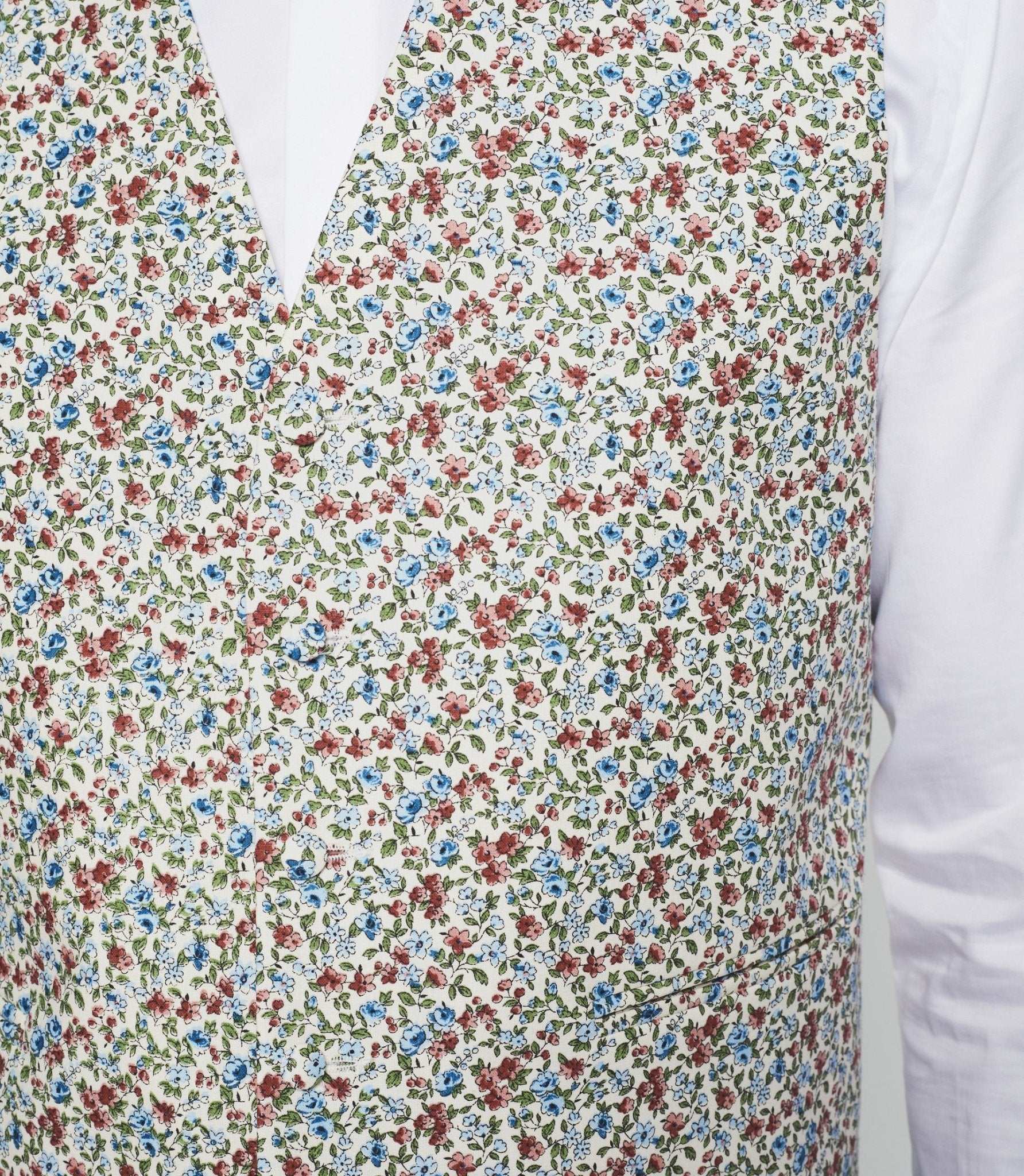 Gilet de costume cérémonie imprimé rouge "Julien" - Image 3