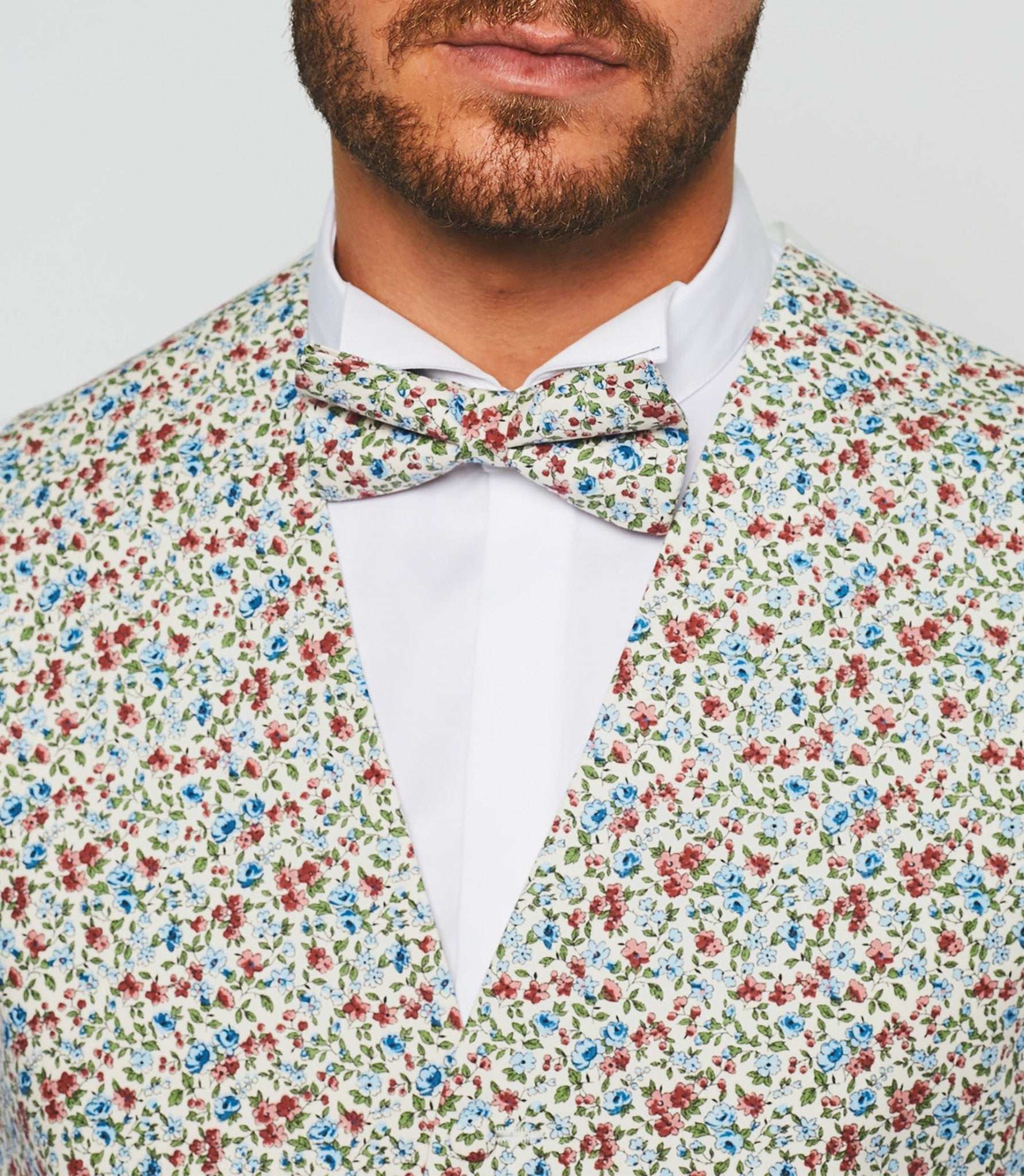 Gilet de costume cérémonie imprimé rouge "Julien" - Image 4