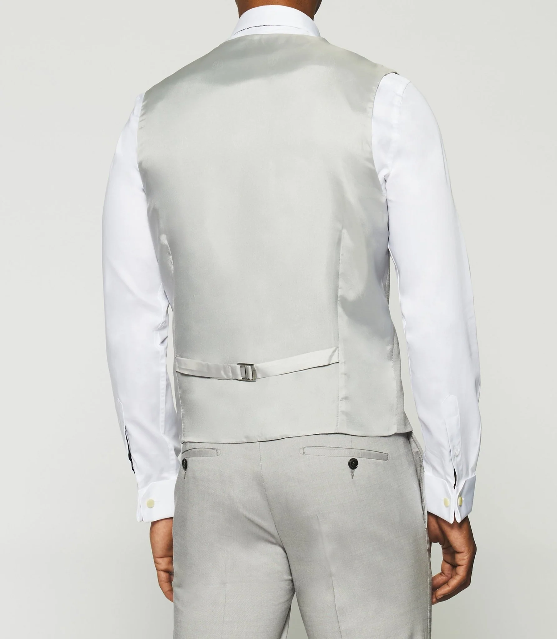 Gilet de costume en laine gris clair JFAKI - Image 3