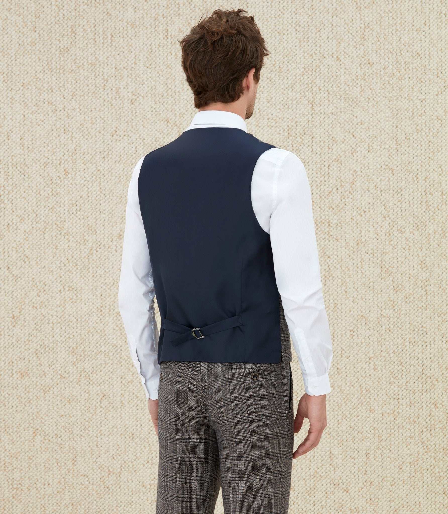 Gilet de costume Prince de Galles beige "Quempreinte" - Image 2