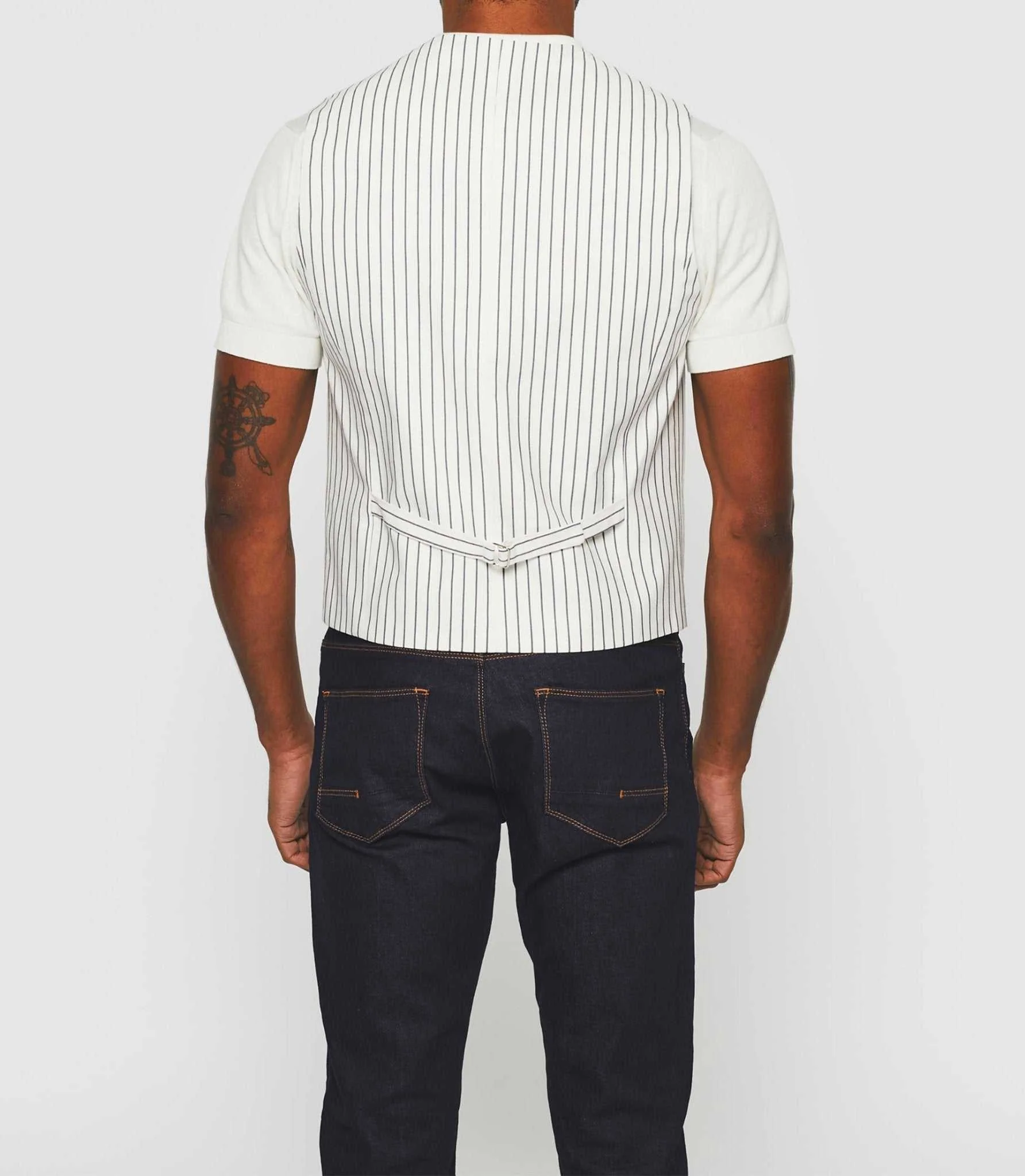 Gilet de costume en lin blanc "Jalessio" - Image 5