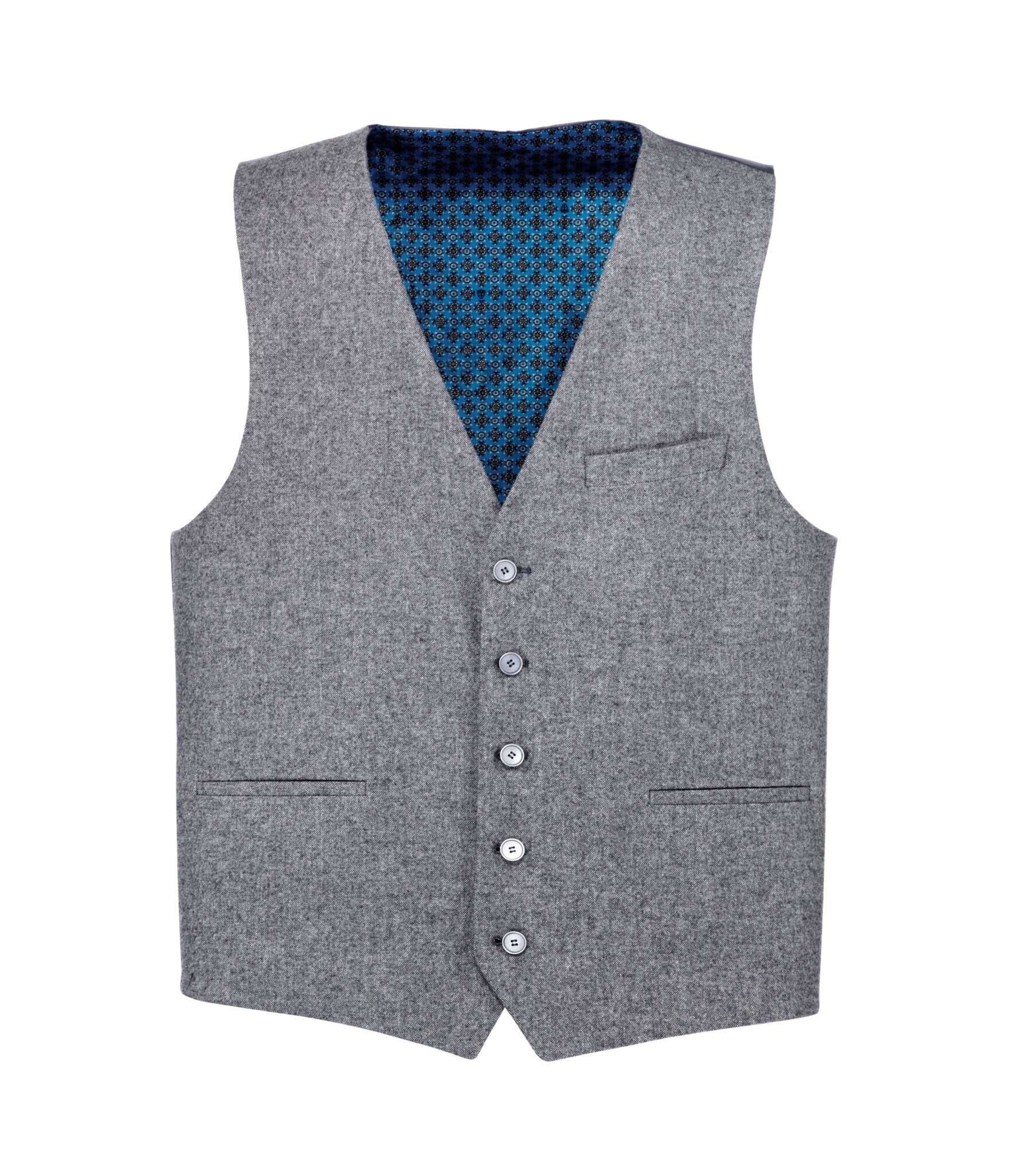 Gilet de costume en tweed gris "Quepatant" - Image 3