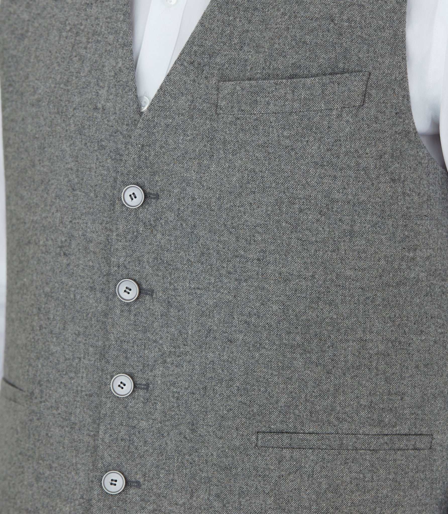 Gilet de costume en tweed gris "Quepatant" - Image 4