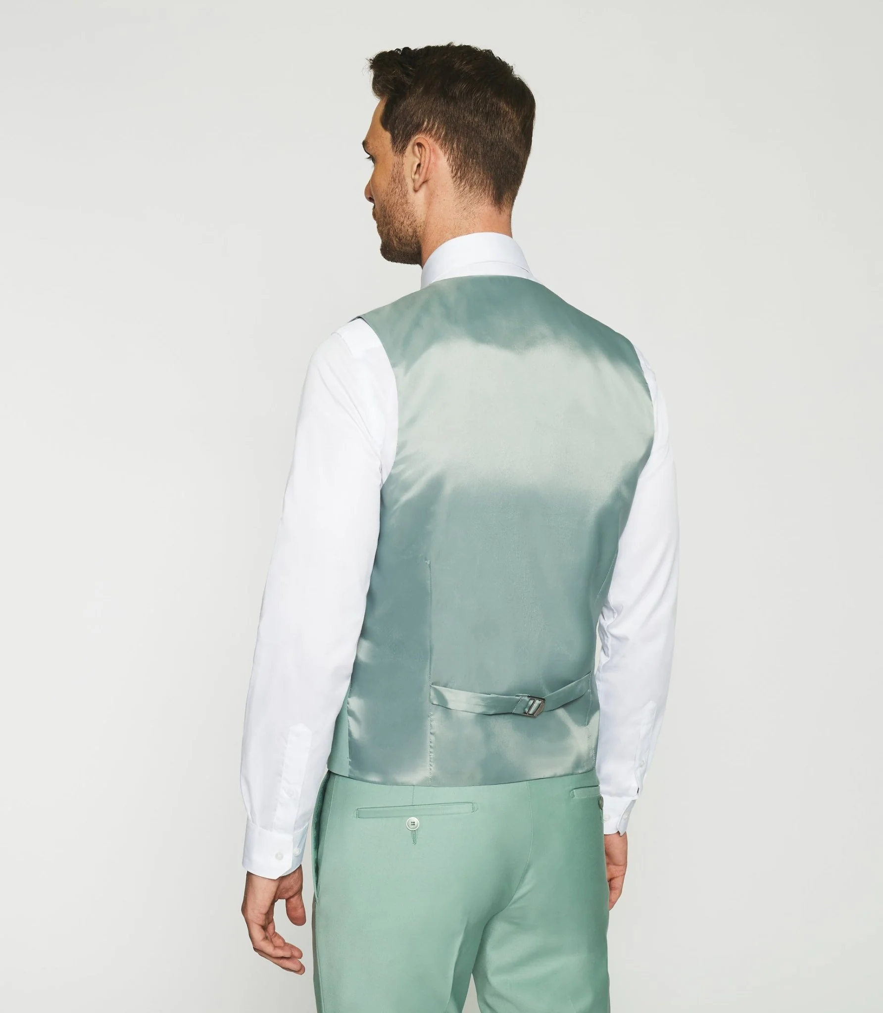 Gilet de costume en laine vert clair JFAVORI - Image 3