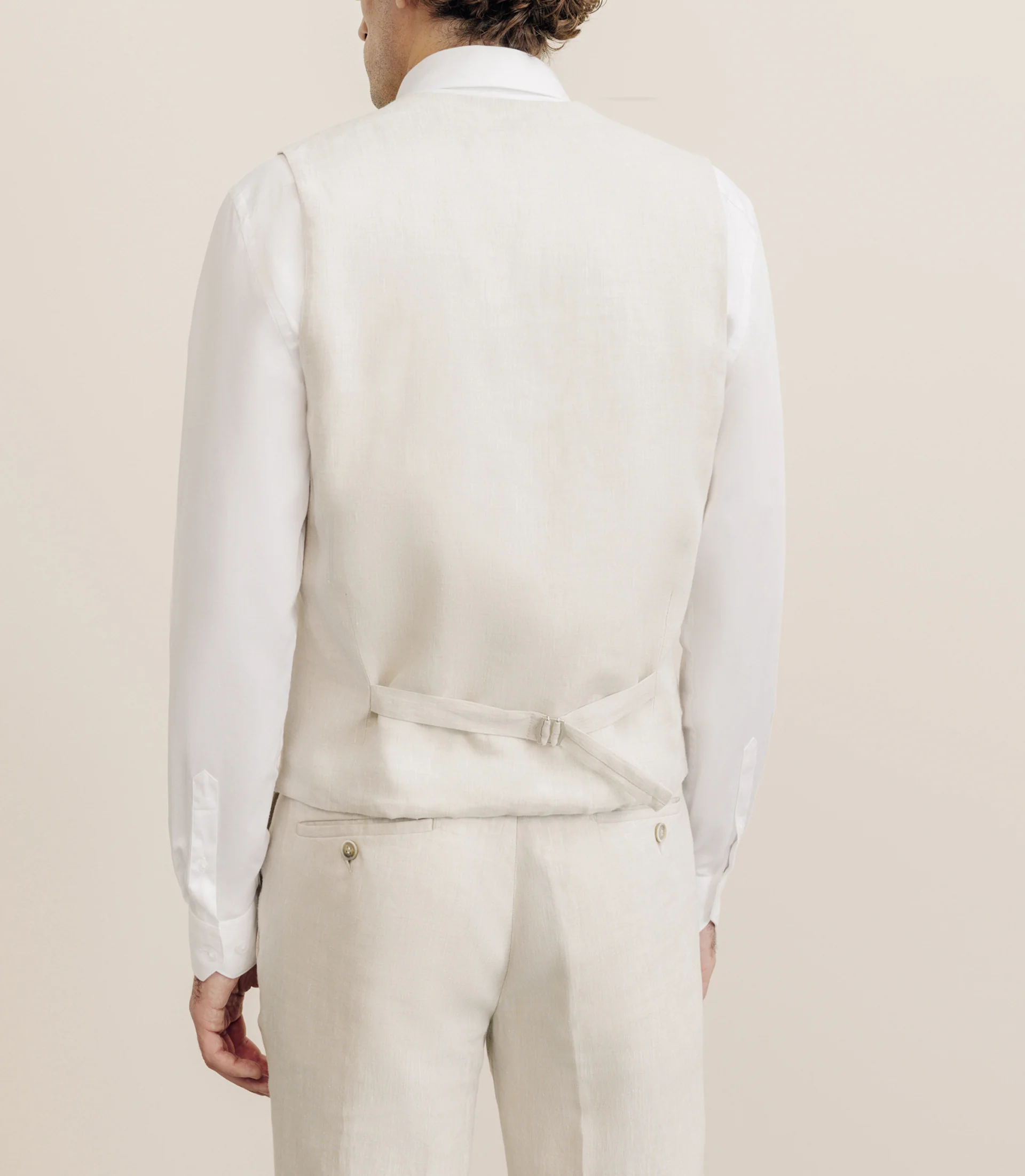 Gilet 100% lin beige - Image 3