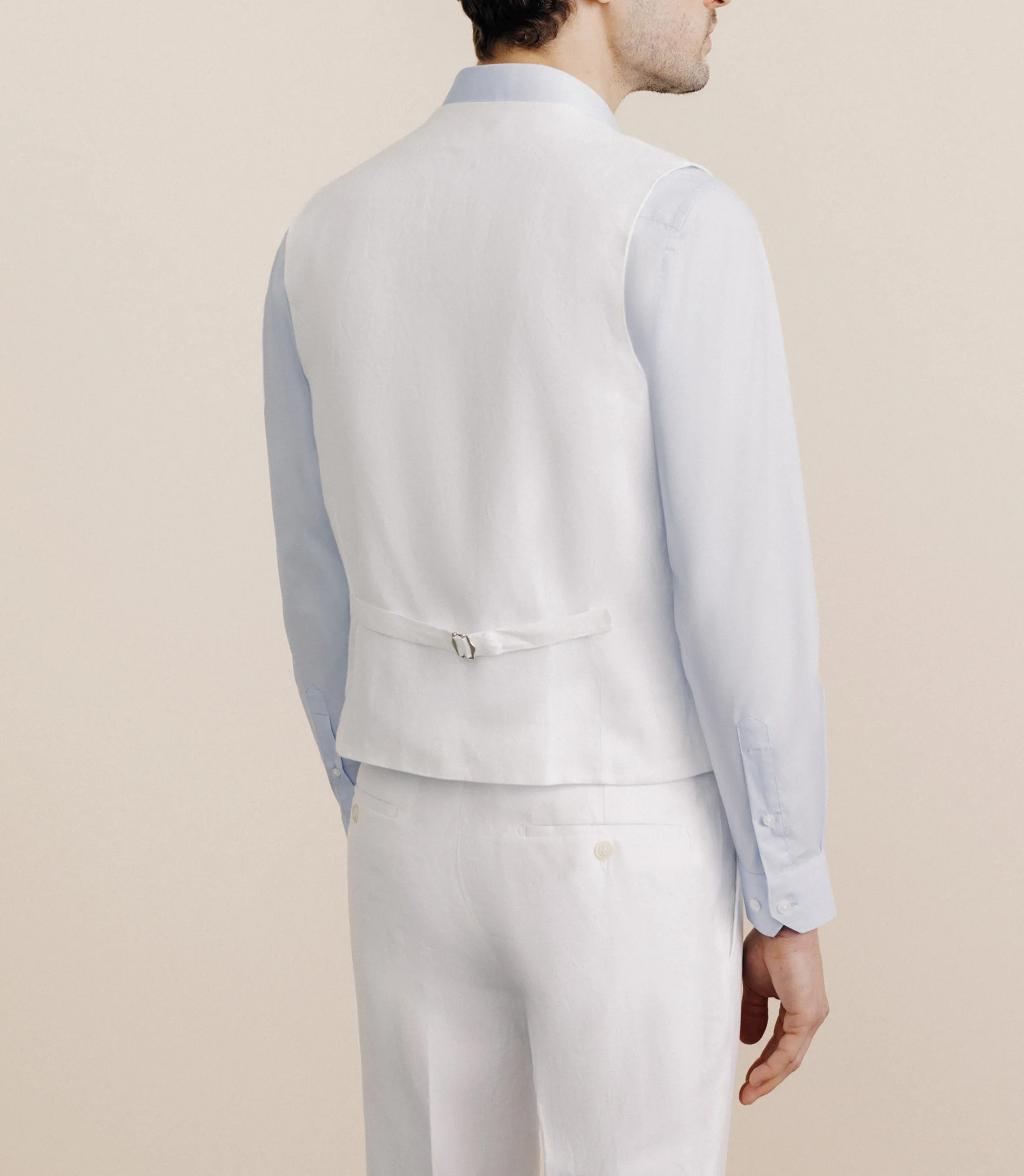 Gilet 100% lin blanc - Image 3