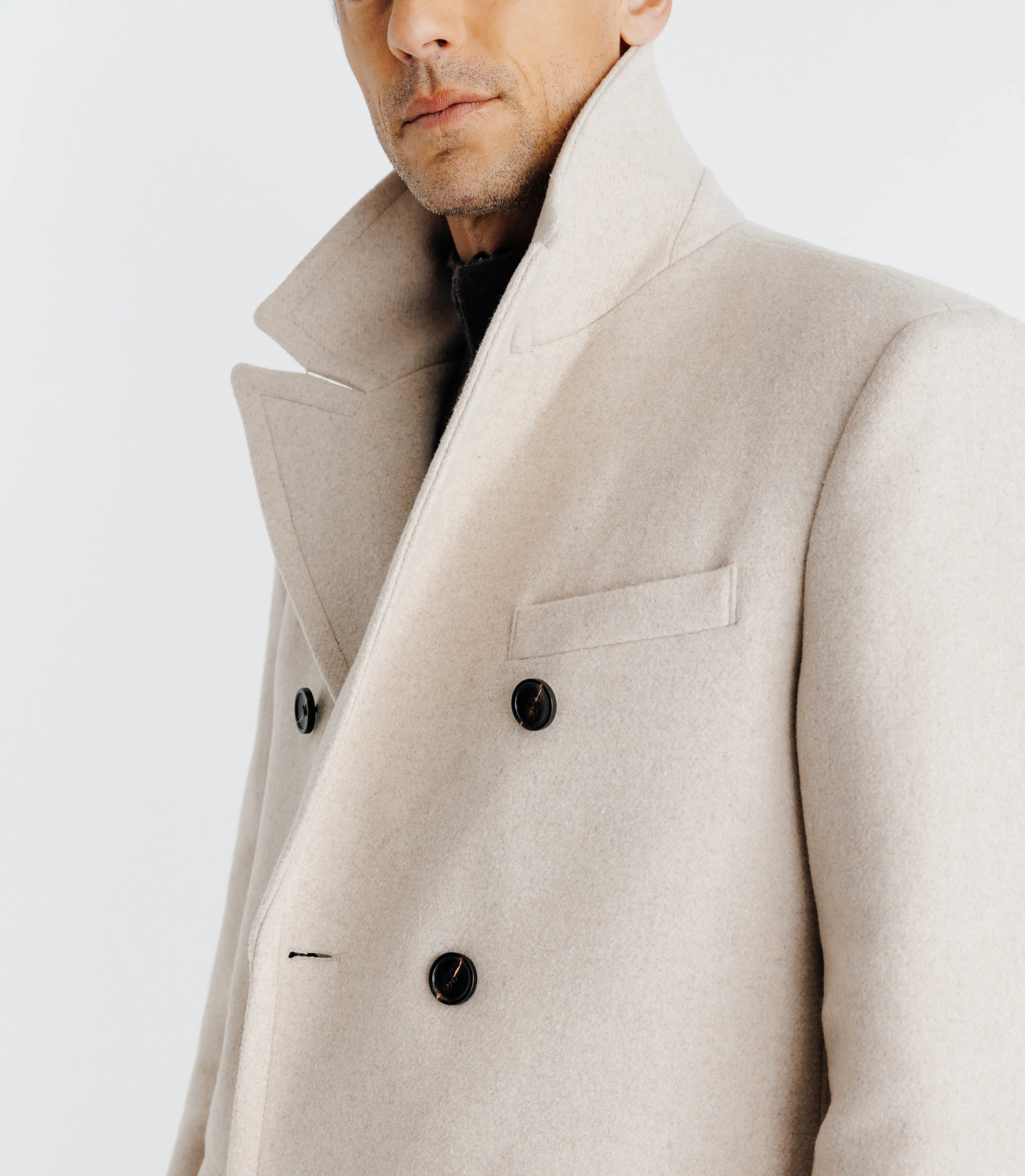 Manteau croisé beige - Image 3