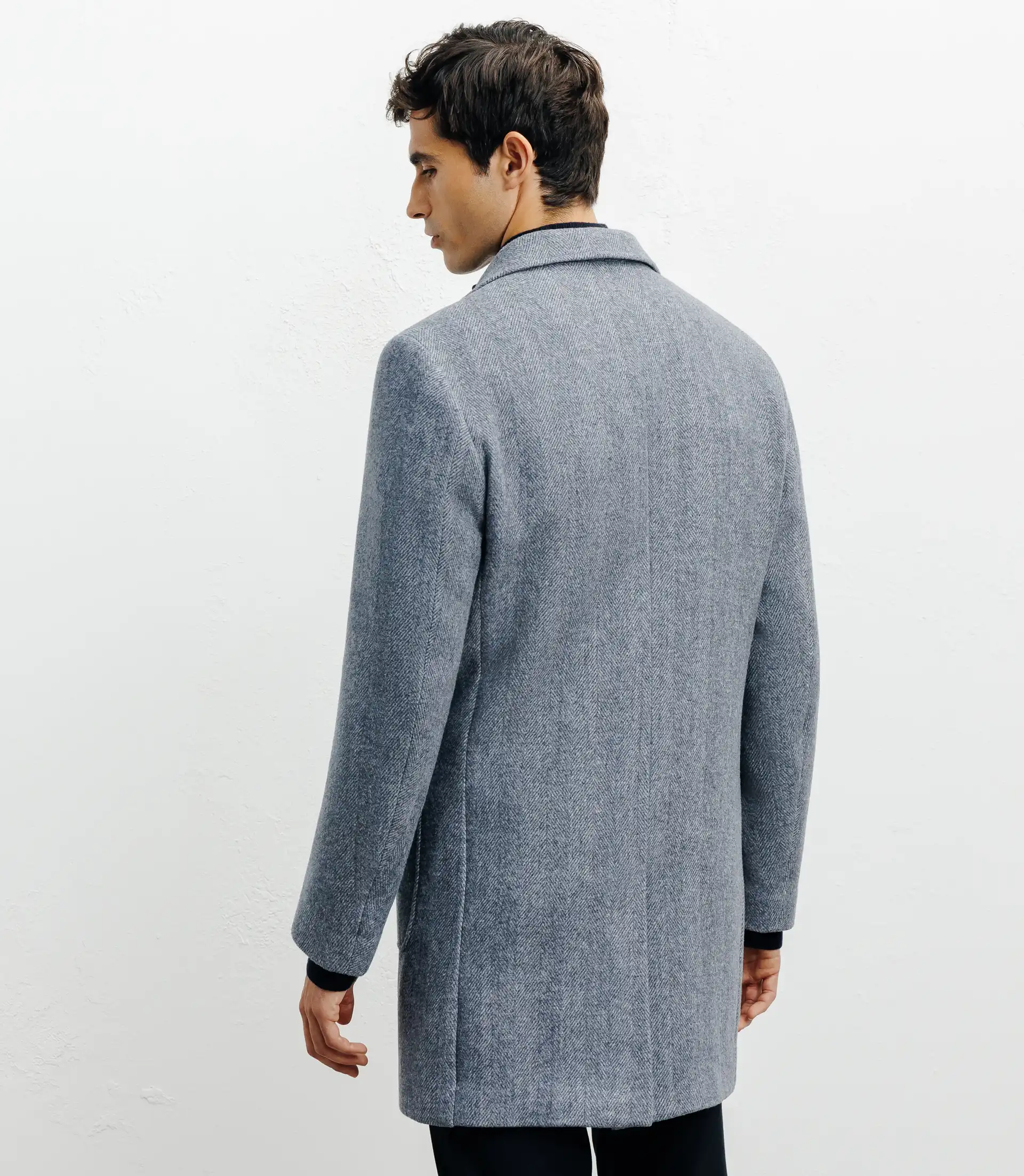 Manteau en laine avec boutons bleu - Image 4