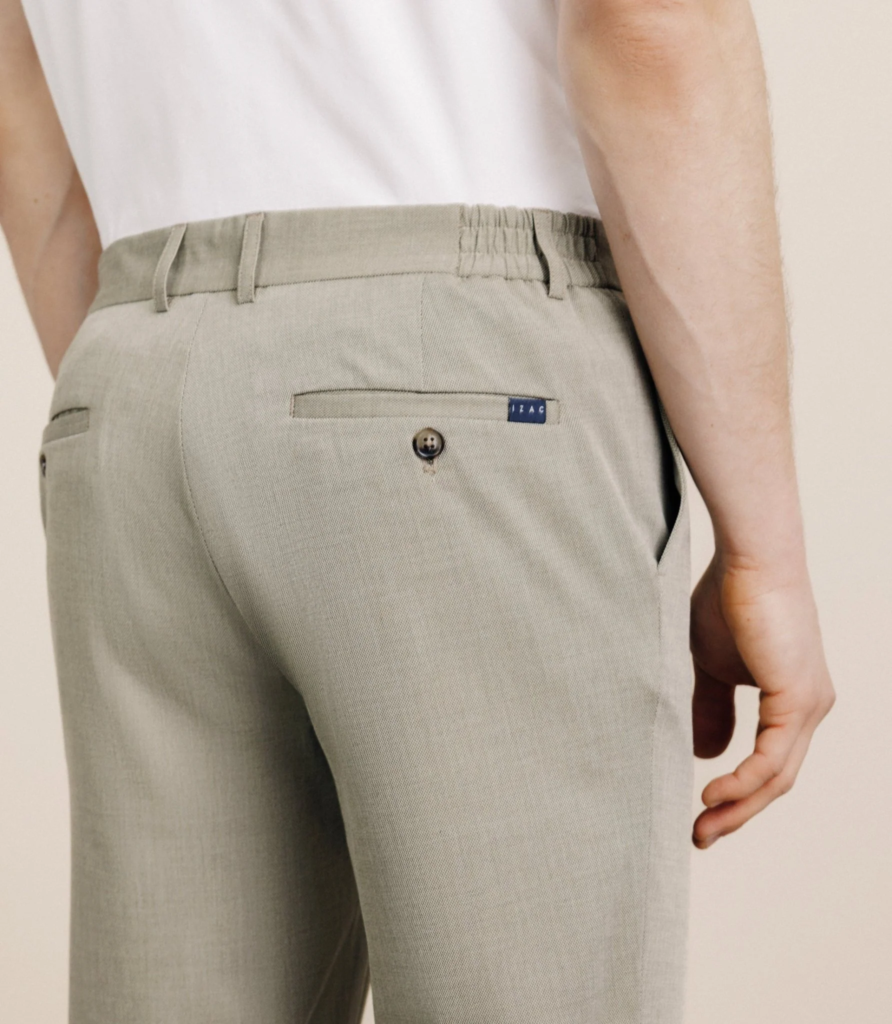 Pantalon élastiqué kaki - Image 3
