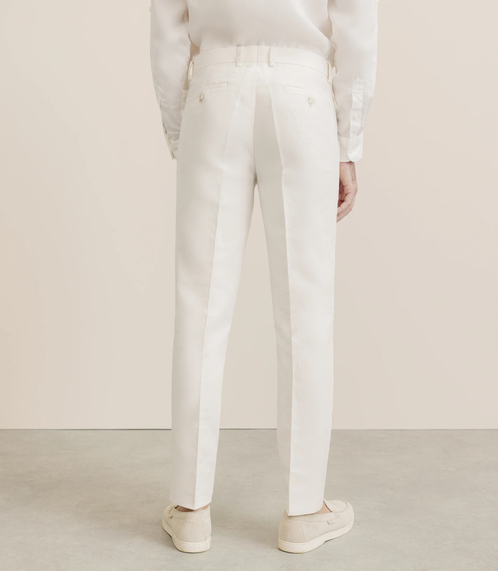 Pantalon en coton et lin écru - Image 4