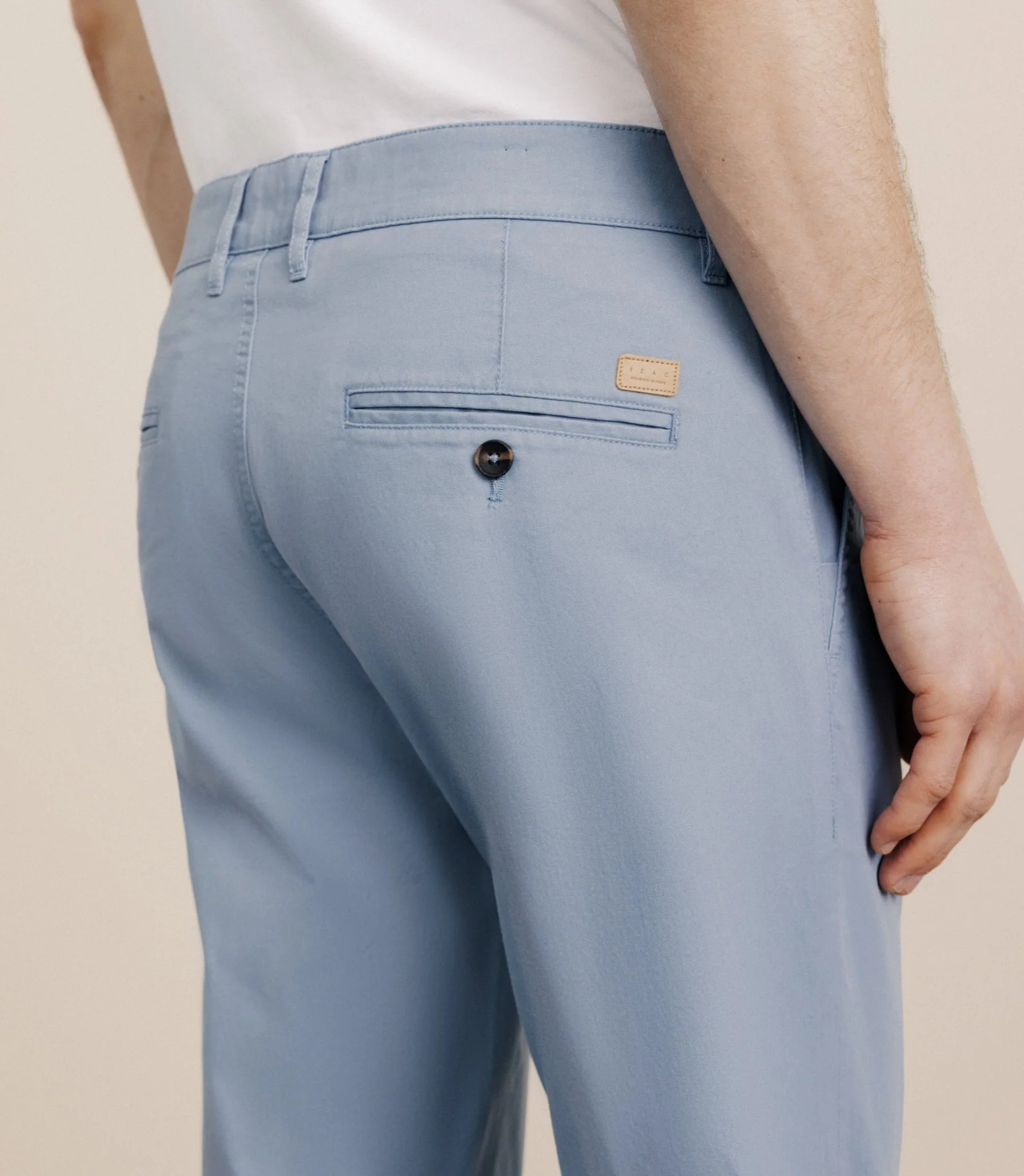 Pantalon en coton stretch indigo clair - Image 3