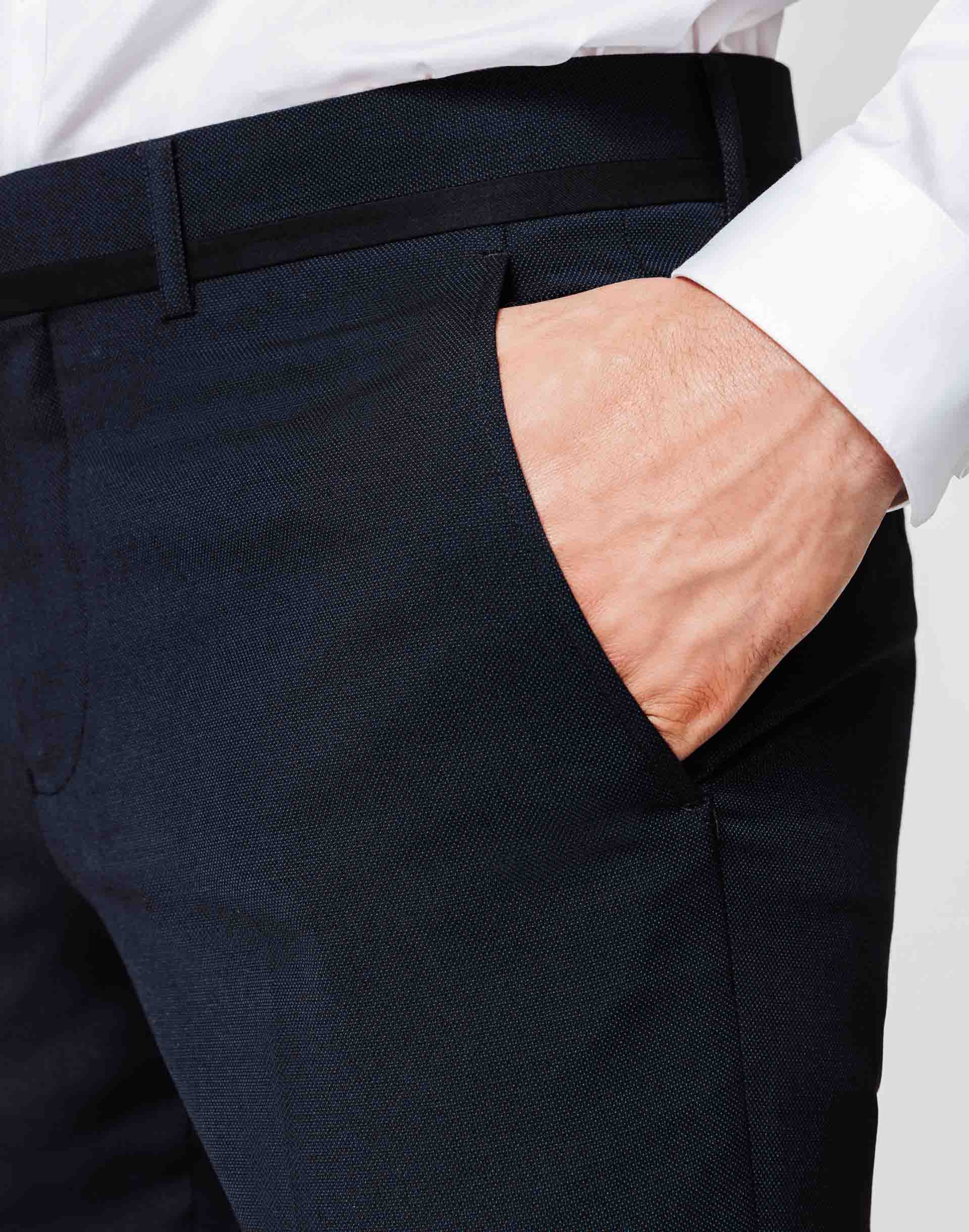 Pantalon micro motif navy - Image 3