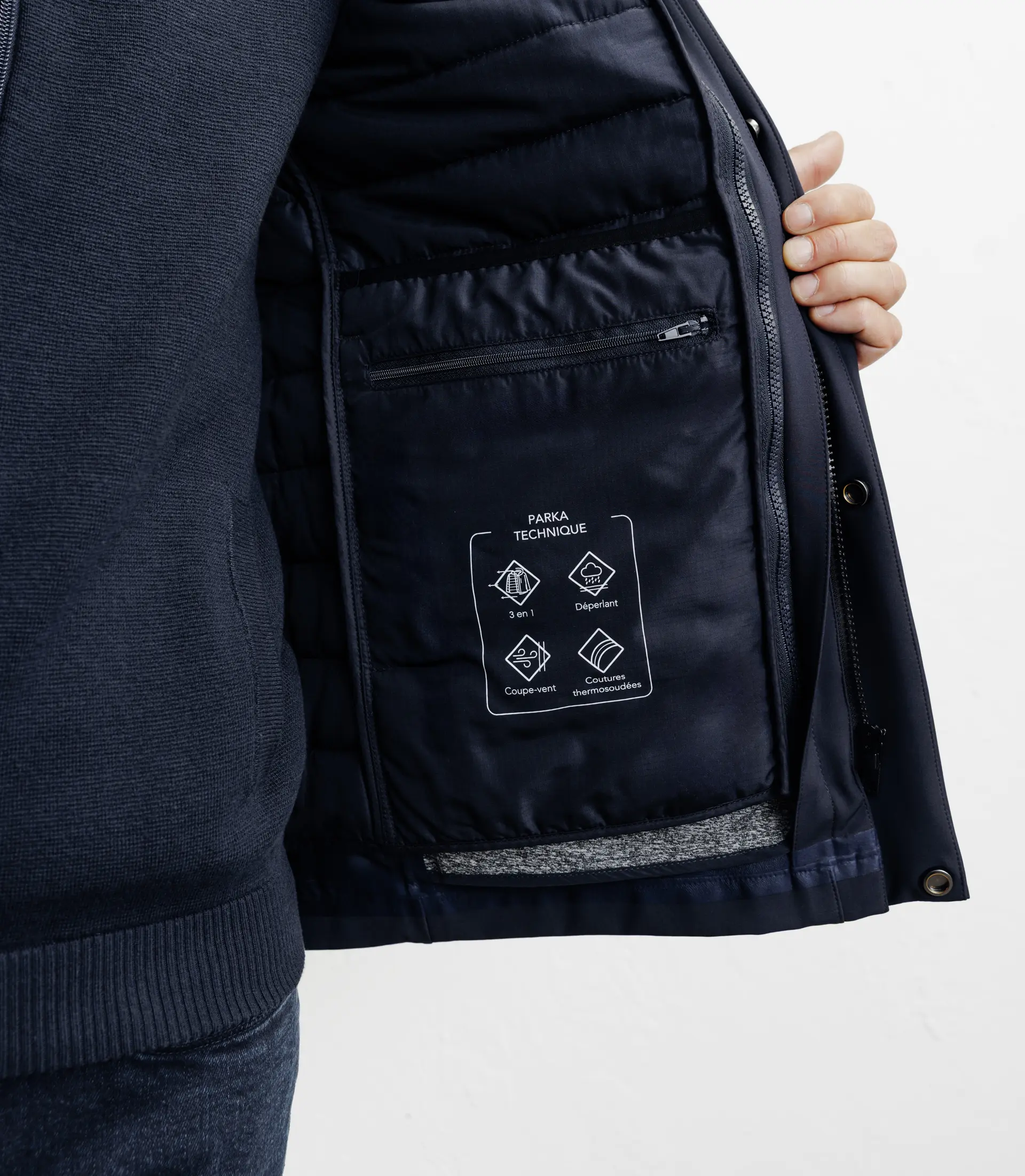 Parka courte 3 en 1 marine - Image 6