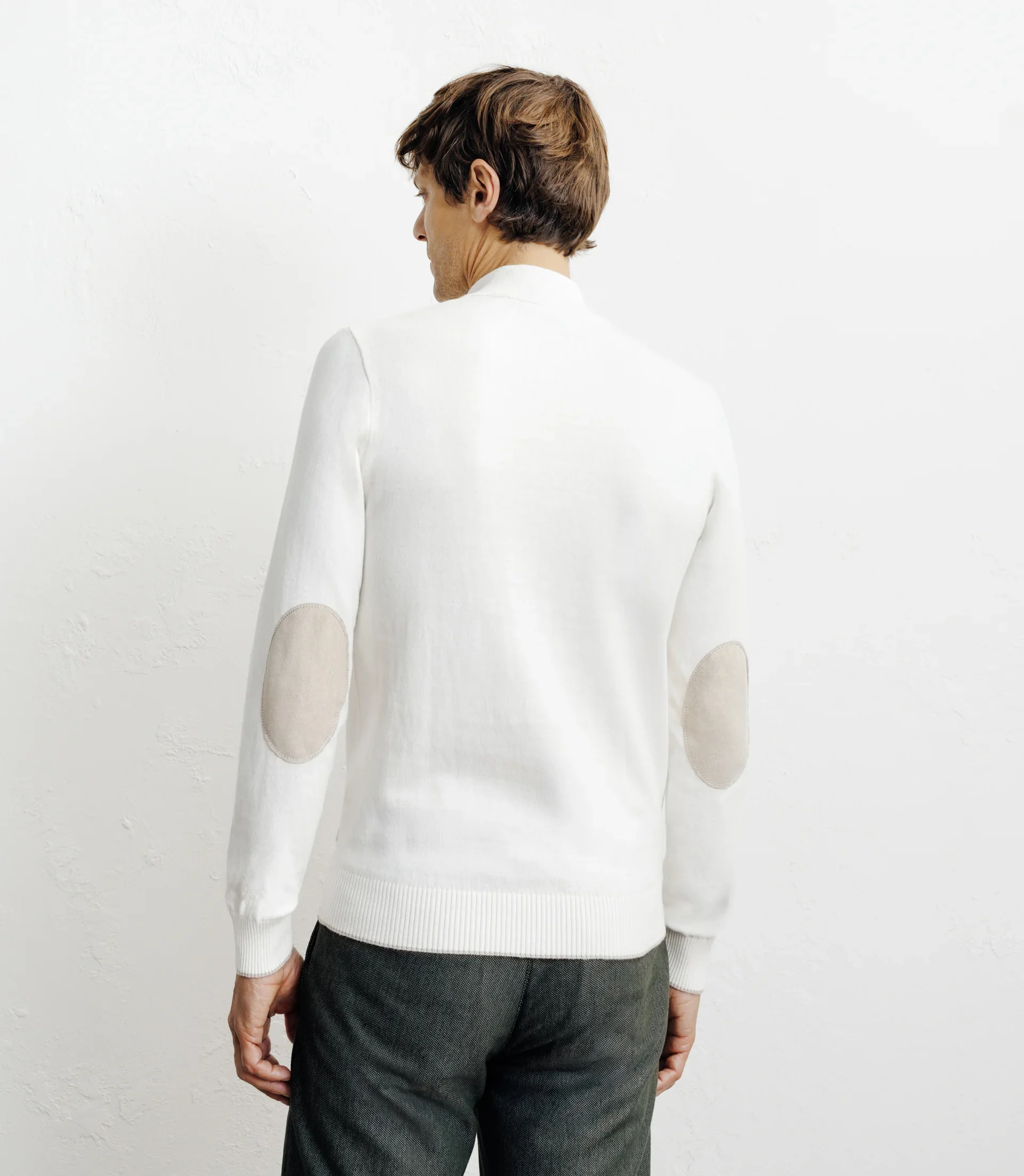 Pull col montant demi zippé écru - Image 3