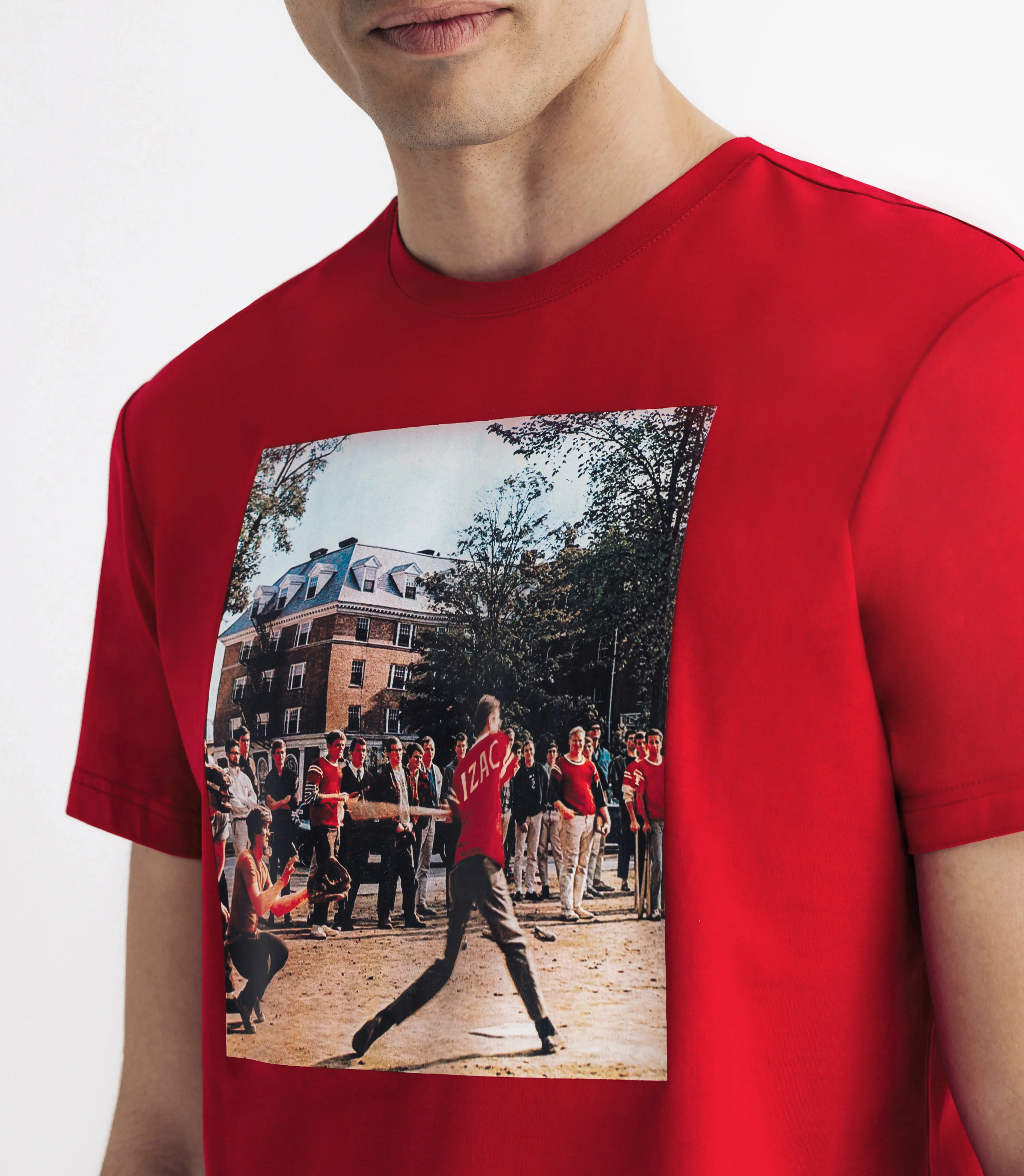 T-shirt col rond avec print rouge - Image 3