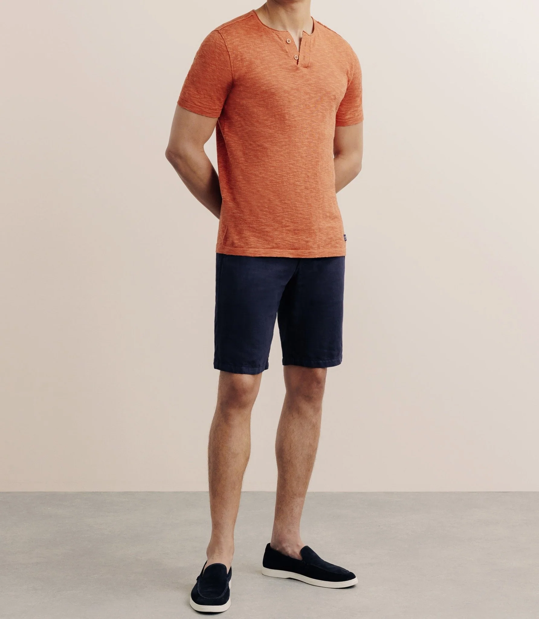 T-shirt boutonné orange foncé - Image 3